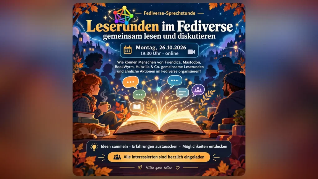Fediverse-Sprechstunde am 26.10.2026